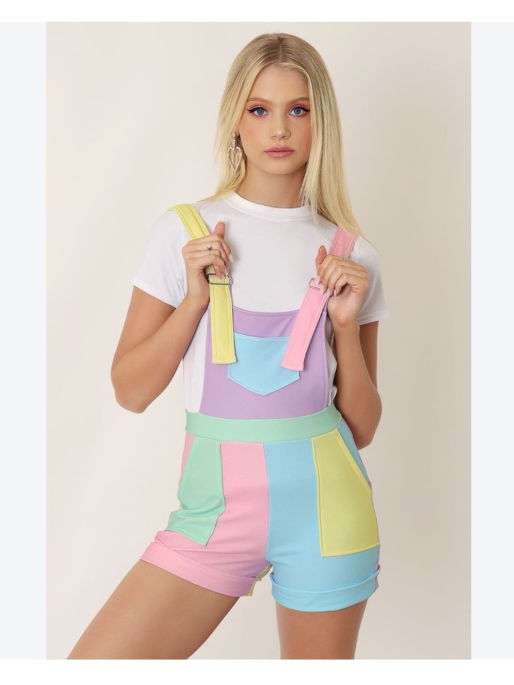 Blackmilk Pastel Paint By Numbers Short Overalls